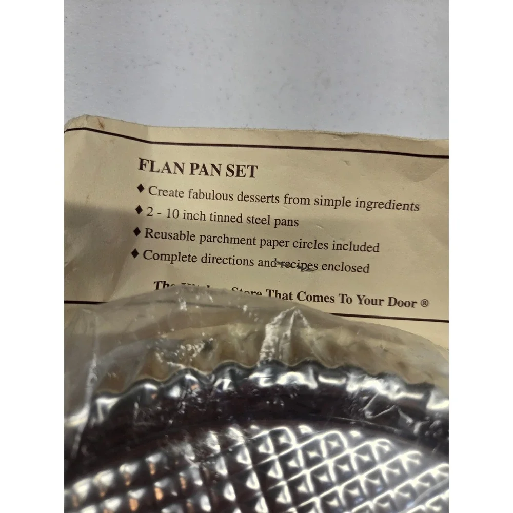 The Pampered Chef Flan Pan Set 2 10 Inch Tinned Steel Pans Vintage New